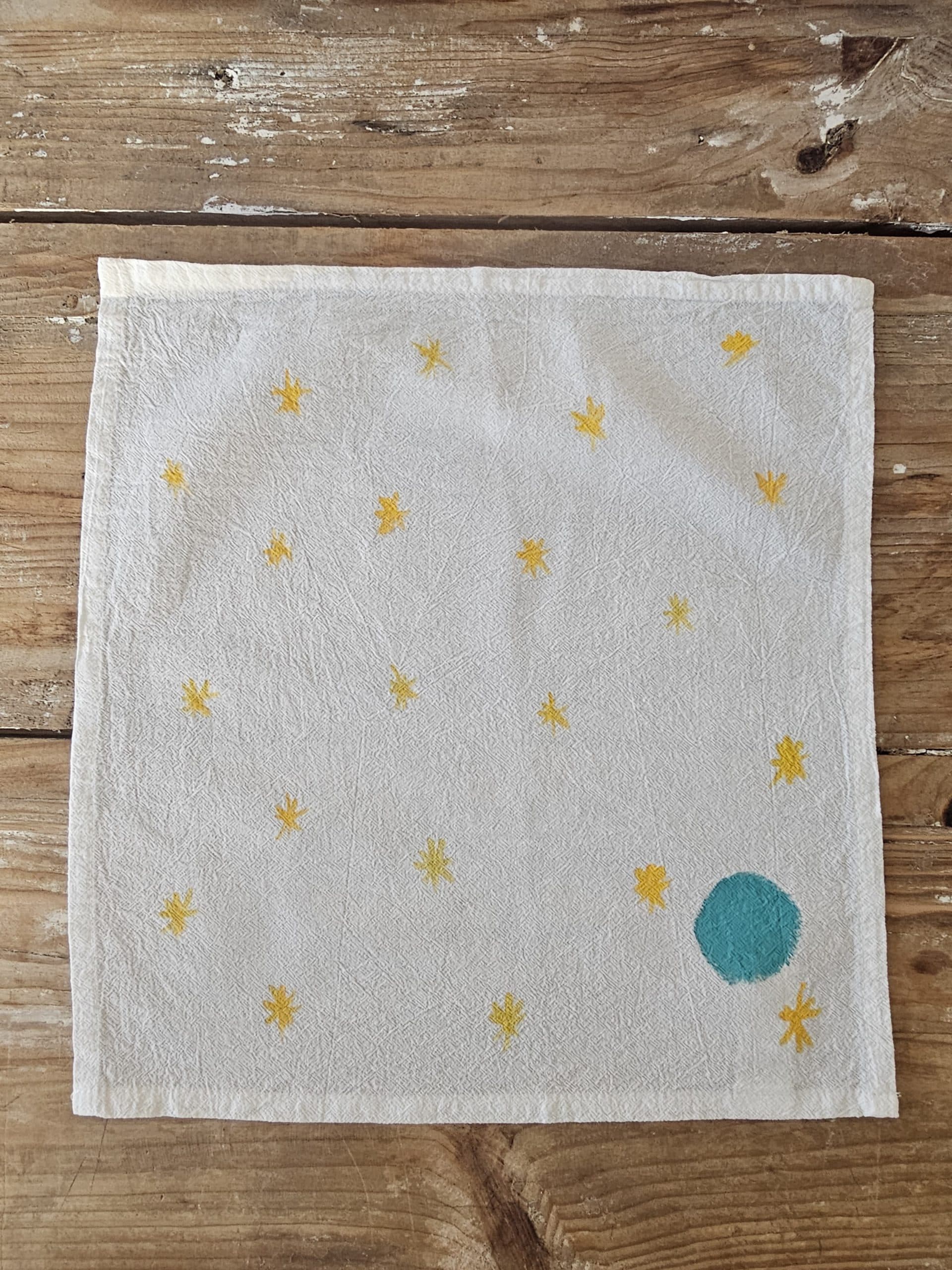 Set de 2 Servilletas de Algodón 100% Pintadas a Mano – Luna LLena (40x40 cm) · 05