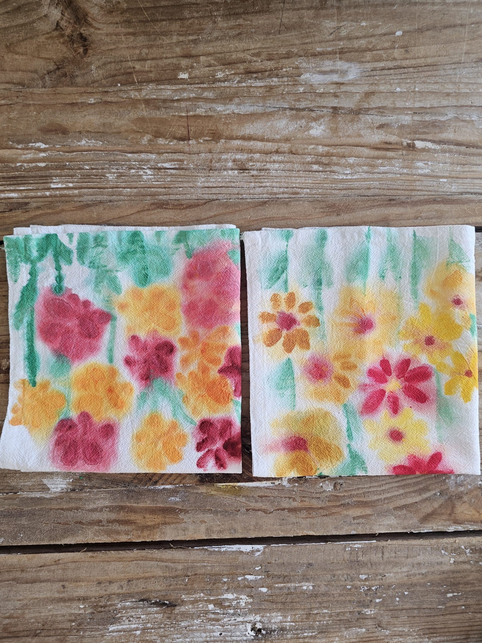 Set de 2 Servilletas de Algodón 100% Pintadas a Mano – Otoño de luz (40x40 cm) · 02