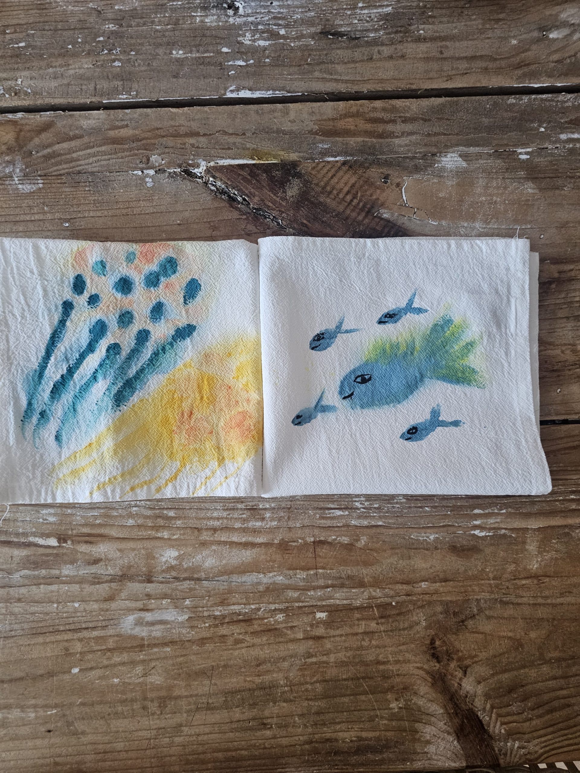 Set de 2 Servilletas de Algodón 100% Pintadas a Mano – Diseño Medusa(40x40 cm)